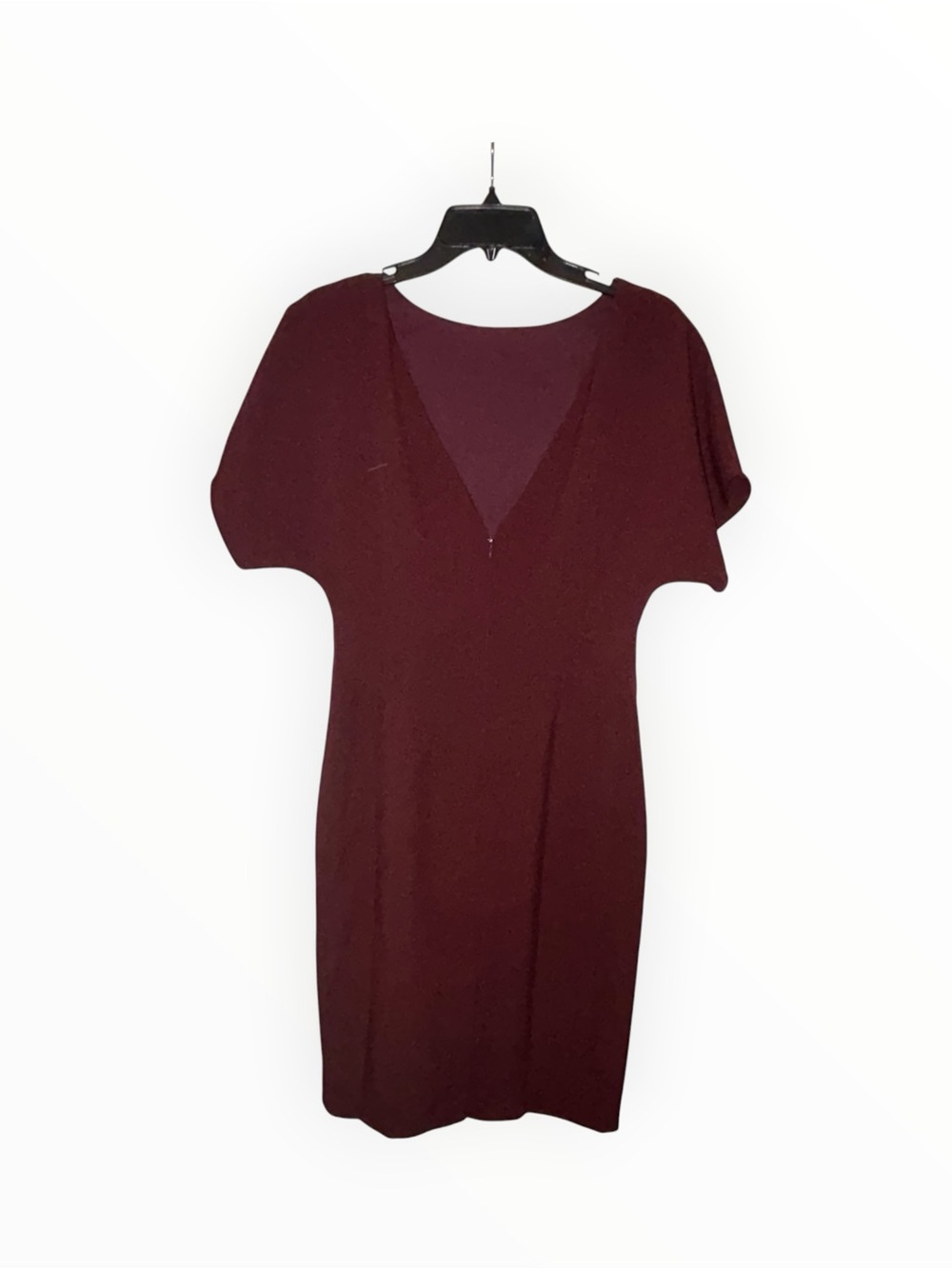 Eliza J Sheath Dress Women’s 6 Burgundy Wine Front Zip Wedding Guest Cocktail